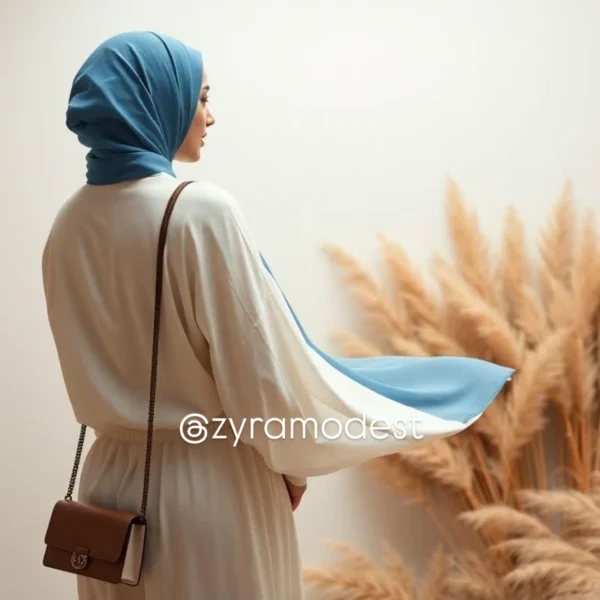 Classic Denim Blue Chiffon Hijab