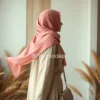 Elegant Coral Chiffon Hijab