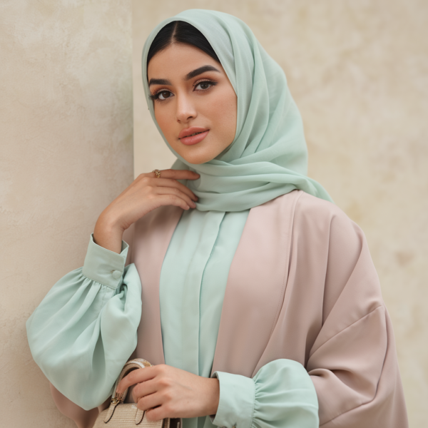 Pastel Mint Green Chiffon Hijab